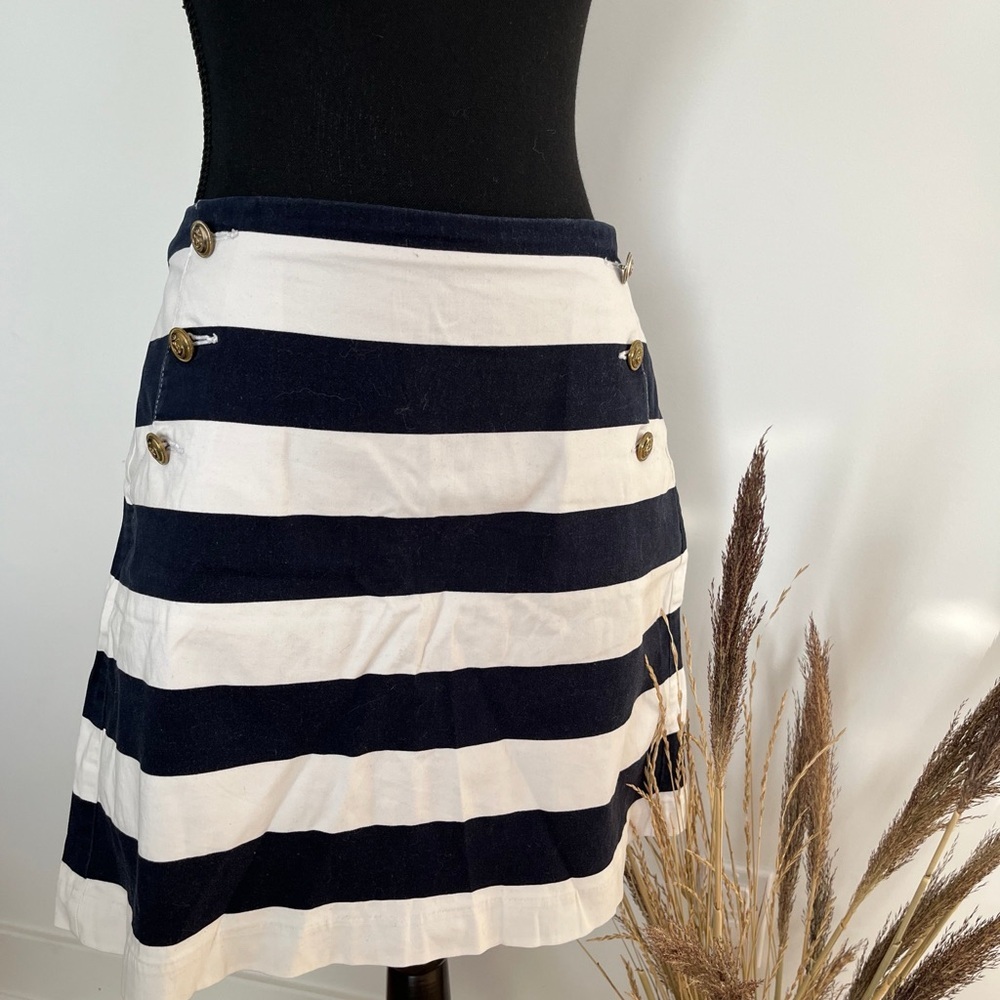 Tommy Hilfiger Navy and White Striped Skirt size 12